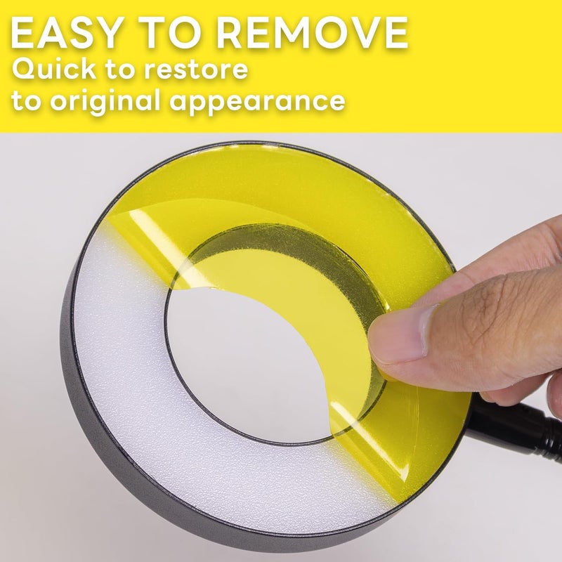 Arespark فيلم فلتر ضوء تحويل اللون، ملصقات فيلم فلتر شفاف DIY لتزيين عيد الميلاد، أضواء الحديقة، تلوين أبواب ونوافذ الزجاج، تلوين ضوء الضباب للسيارات (4 بوصة × 20 قدم، أصفر) - Image 5